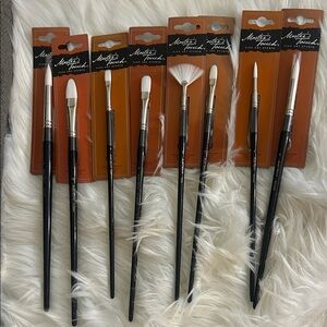 Master's Touch Black Handle Paint Brushes Set(8 lot)